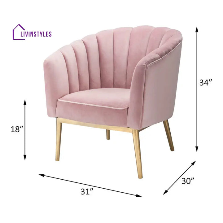 Vritika Metal and Fabric Chair | Living Room Chair | Lounge Chair