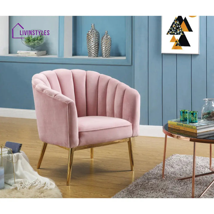 Vritika Metal and Fabric Chair | Living Room Chair | Lounge Chair