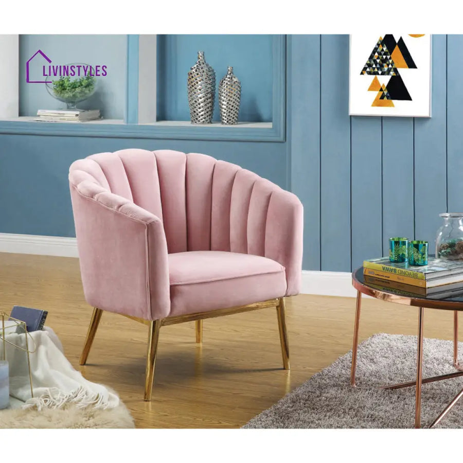 Vritika Metal and Fabric Chair | Living Room Chair | Lounge Chair