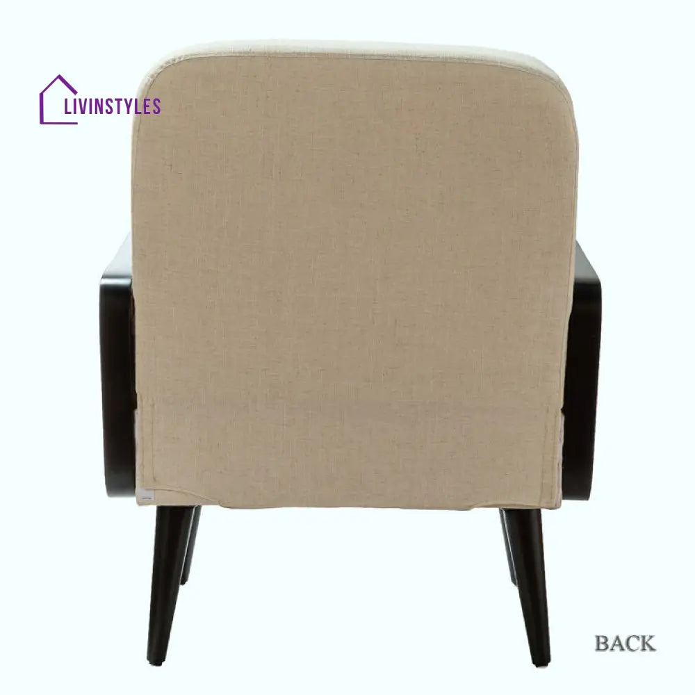 Vritti Solid Wood and Fabric Arm Chair | Living Room Chair | Lounge Chair
