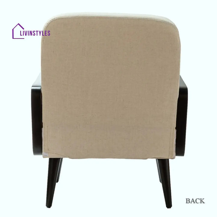 Vritti Solid Wood and Fabric Arm Chair | Living Room Chair | Lounge Chair
