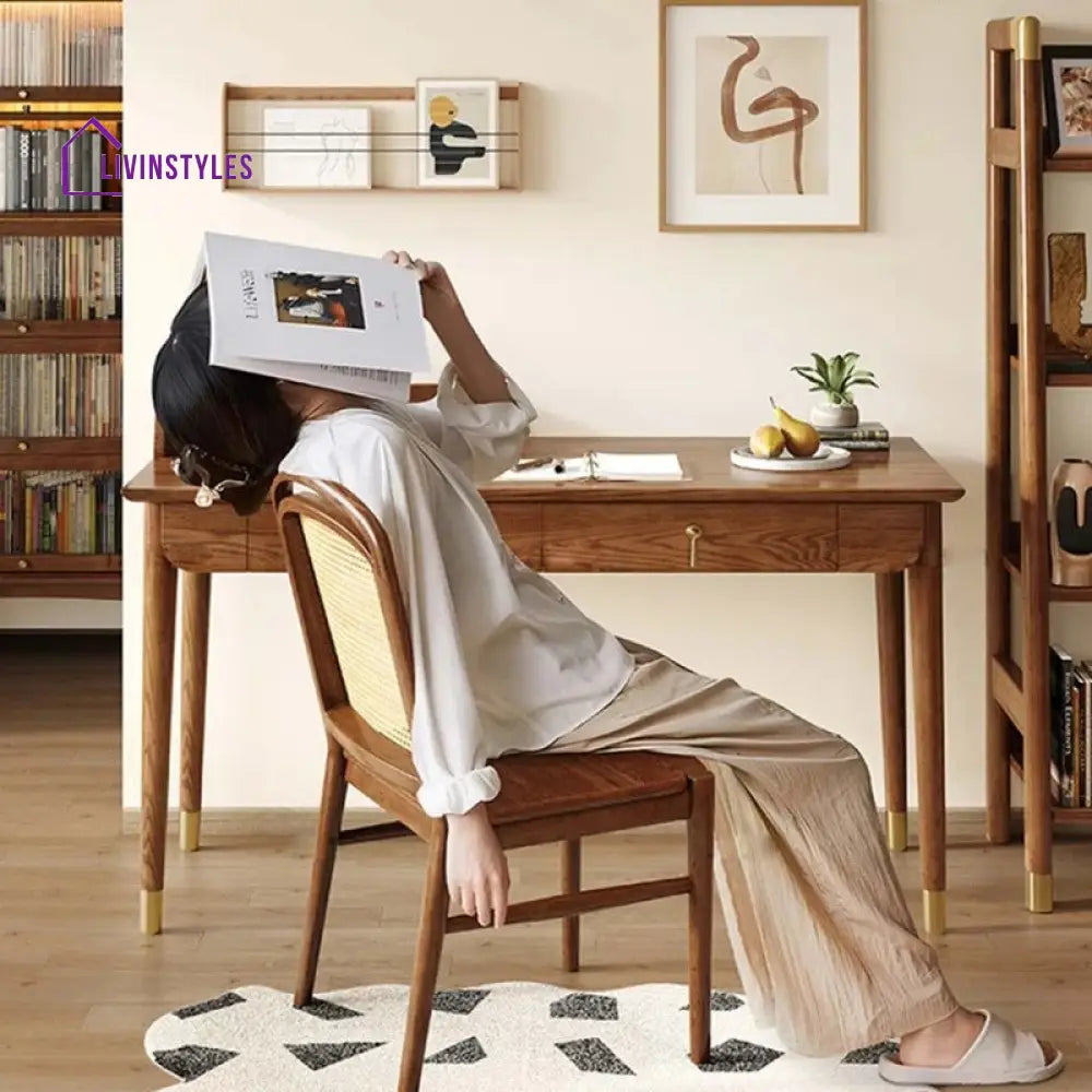 Vyacheslav Solid Wood Study Table for Students
