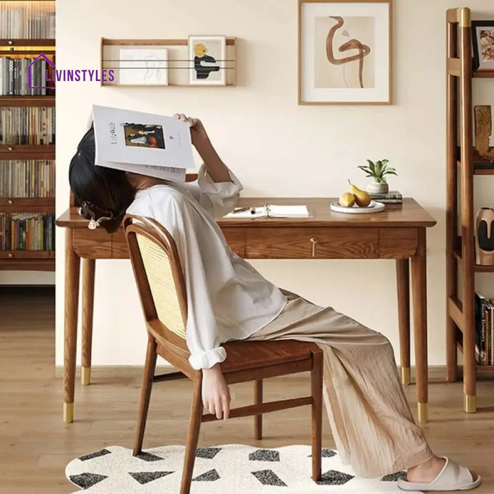 Vyacheslav Solid Wood Study Table for Students