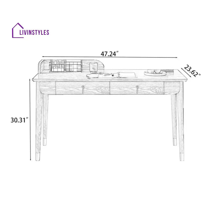 Vyacheslav Solid Wood Study Table for Students
