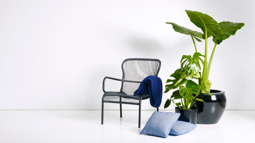 Oliver Outdoor Sofa Set 2 Seater , 2 Single seater and 1 Center Table Set (Black) Braided & Rope