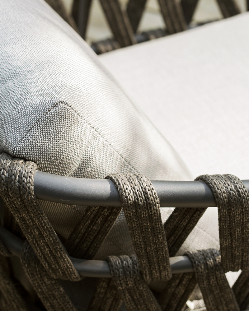 Legion Outdoor Sofa Set 2 Seater , 2 Single seater and 2 Center Table Set (Dark Grey) Braided & Rope