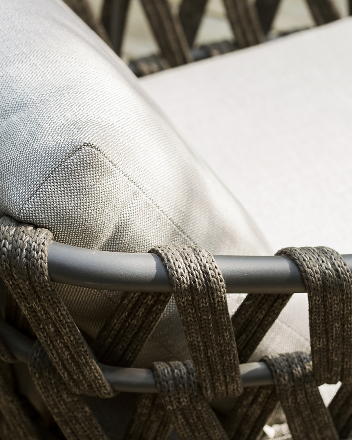 Legion Outdoor Sofa Set 2 Seater , 2 Single seater and 2 Center Table Set (Dark Grey) Braided & Rope