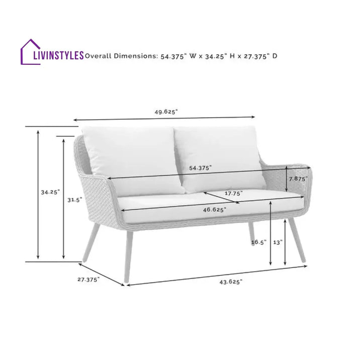 Wagner Outdoor Sofa Set 2 Seater 2 Single seater and 1 Center Table (Brown + Beige) - Sofa Sets