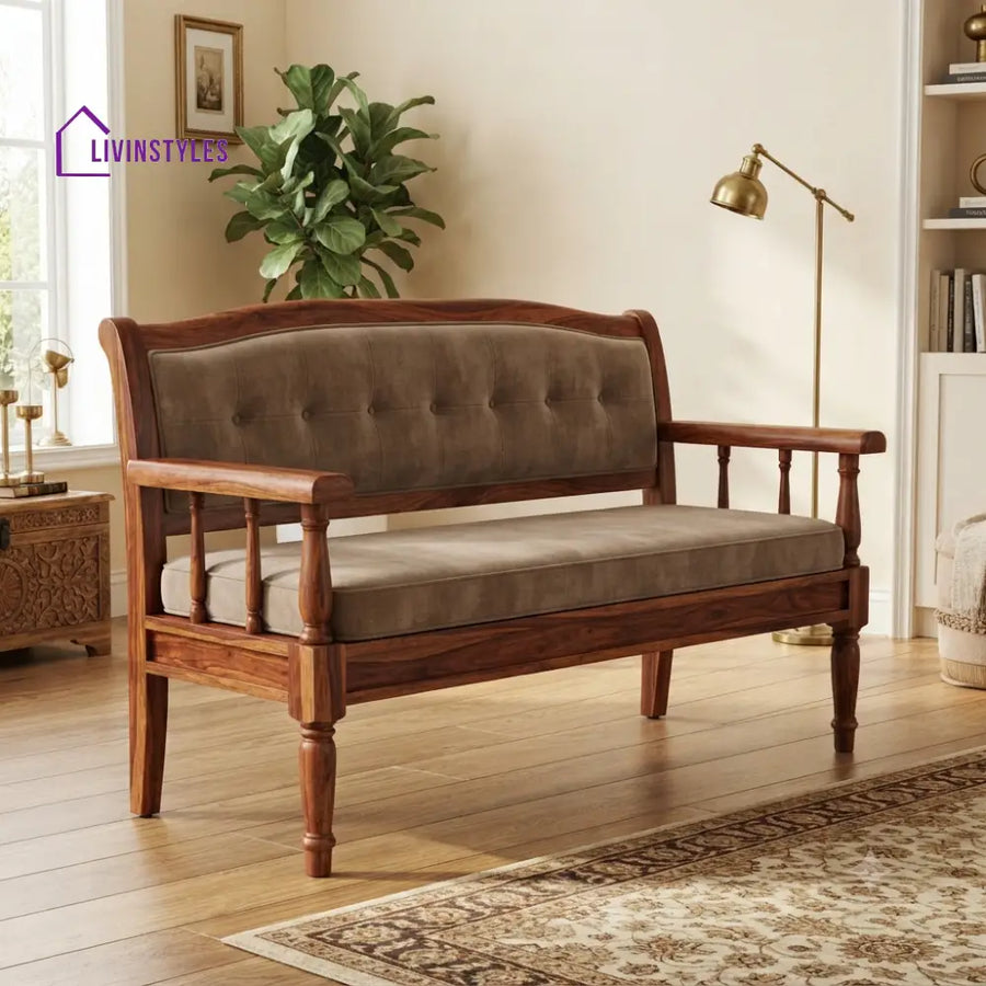 Waldo Wooden Bench for Living Room | Bedroom | Extra Seating