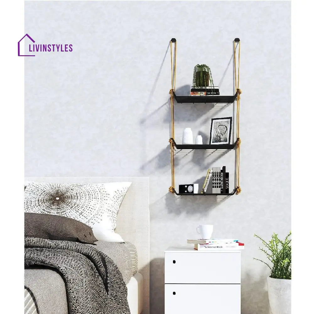 Wall Décor Shelf 3 Tier Grey