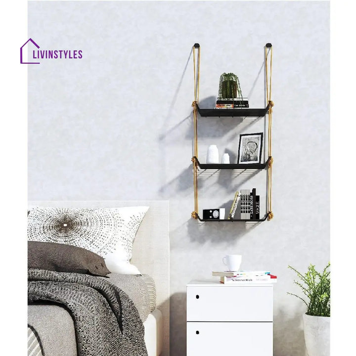 Wall Décor Shelf 3 Tier Grey