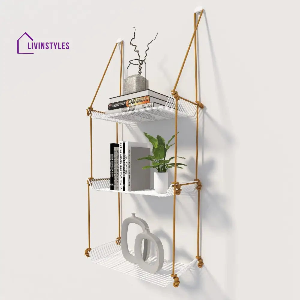 Wall Décor Shelf 3 Tier White