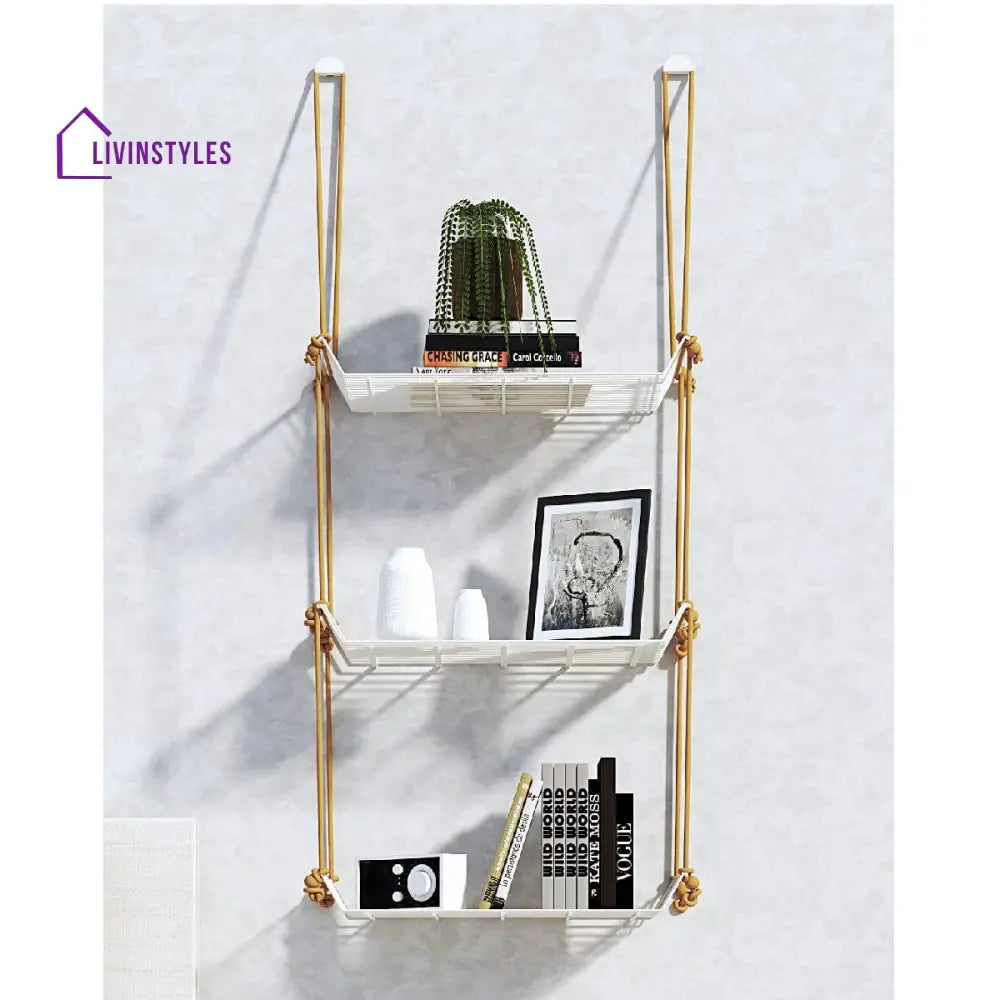 Wall Décor Shelf 3 Tier White