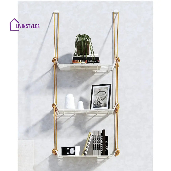Wall Décor Shelf 3 Tier White