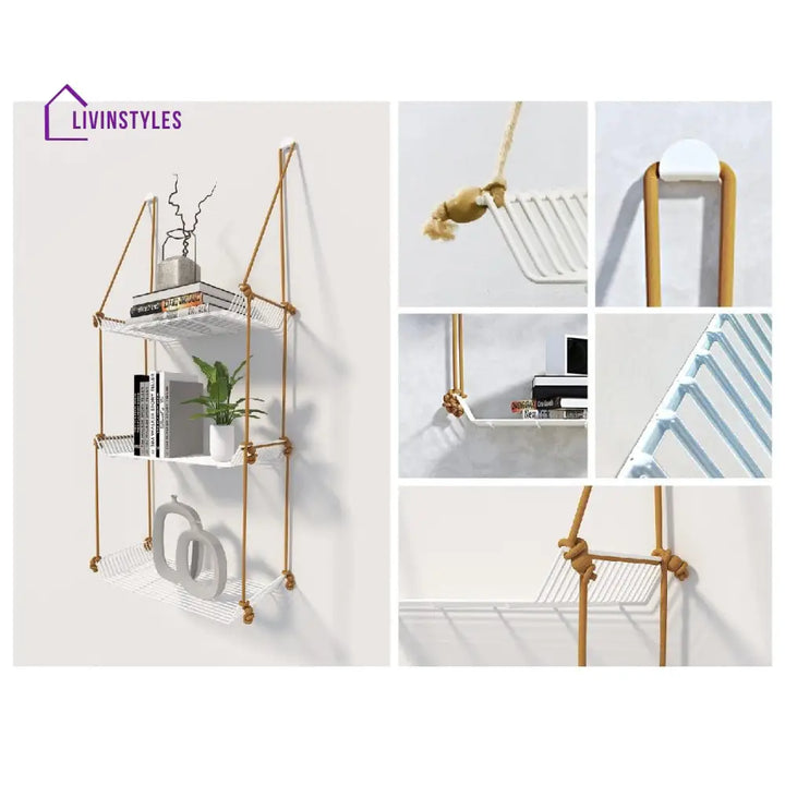 Wall Décor Shelf 3 Tier White