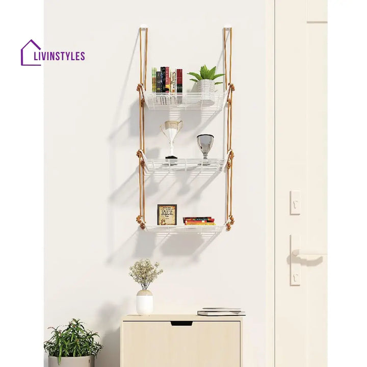 Wall Décor Shelf 3 Tier White