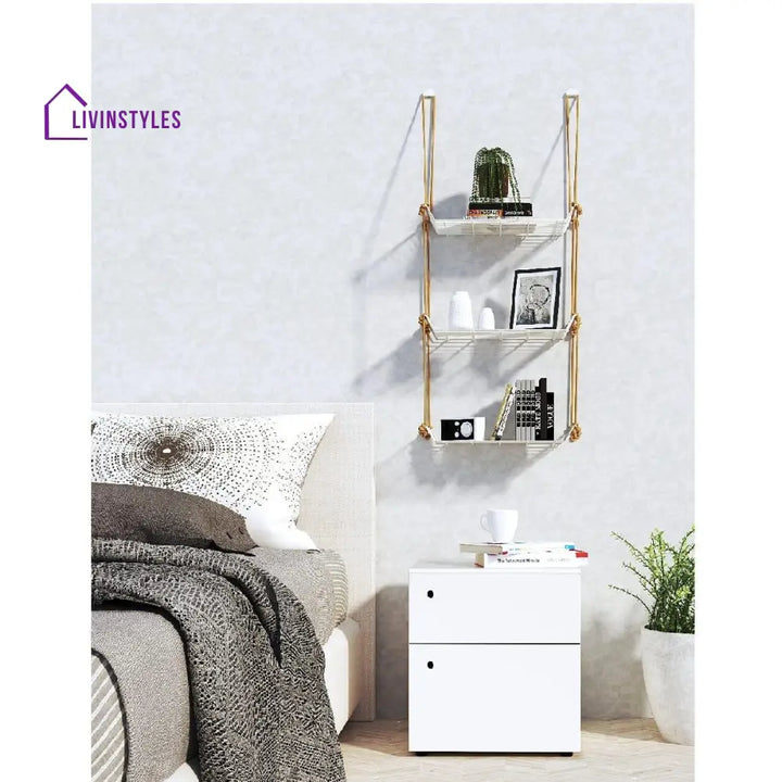 Wall Décor Shelf 3 Tier White