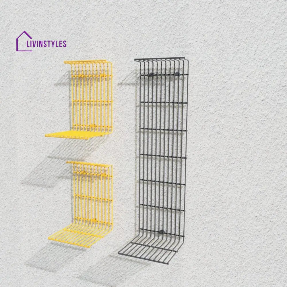 Wall Decor Shelf 3 Uni Grey Yellow