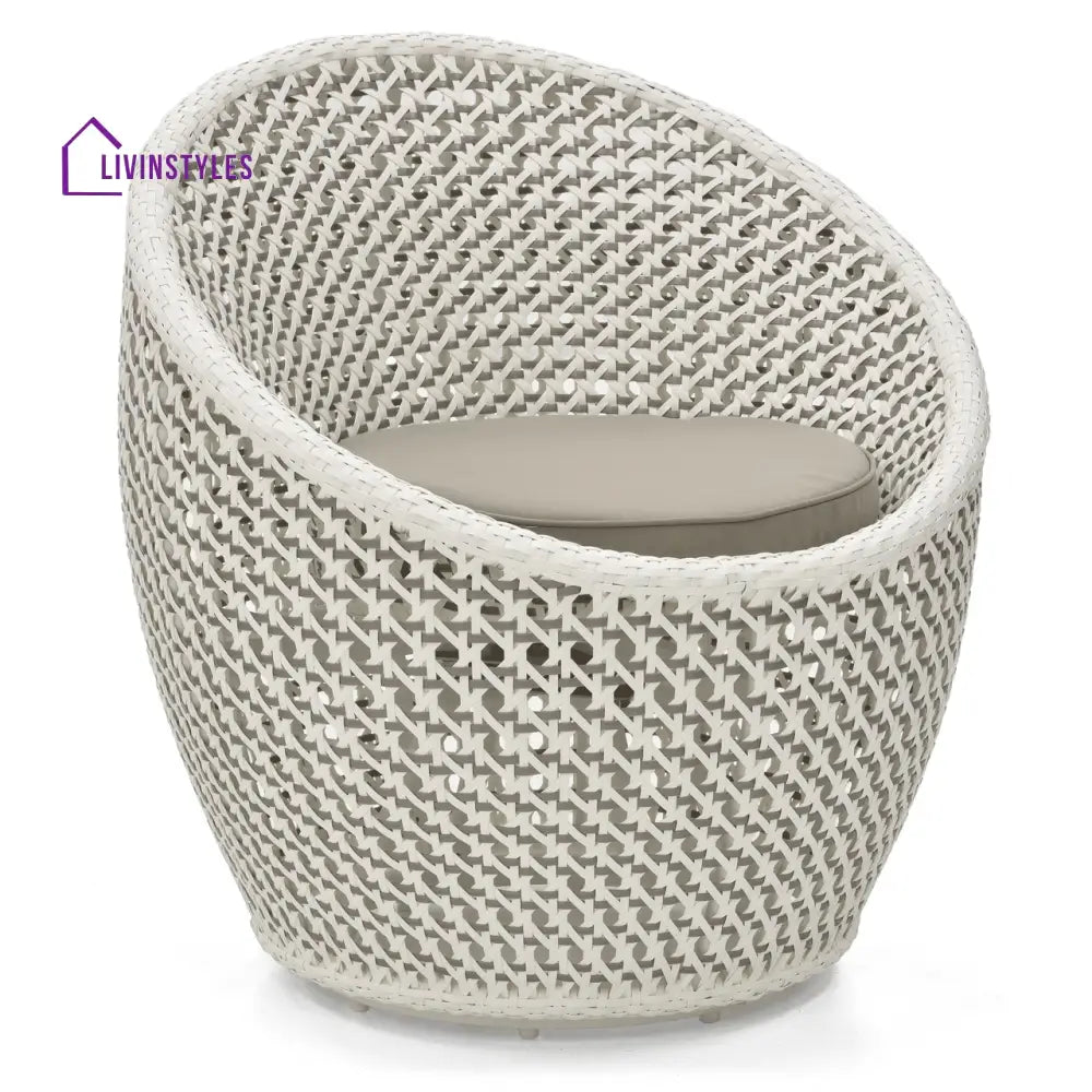 Wall Outdoor Patio Seating Set 2 Chairs and 1 Table Set (White + Silver) - Coffee Table Sets