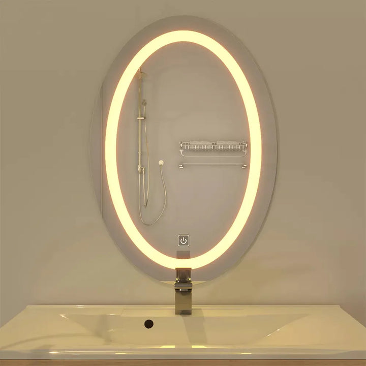 LED Oval Bathroom Mirror with Touch Sensor