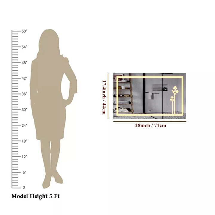 Luminous Blossom LED Bathroom Mirror – 28x17.4 inch
