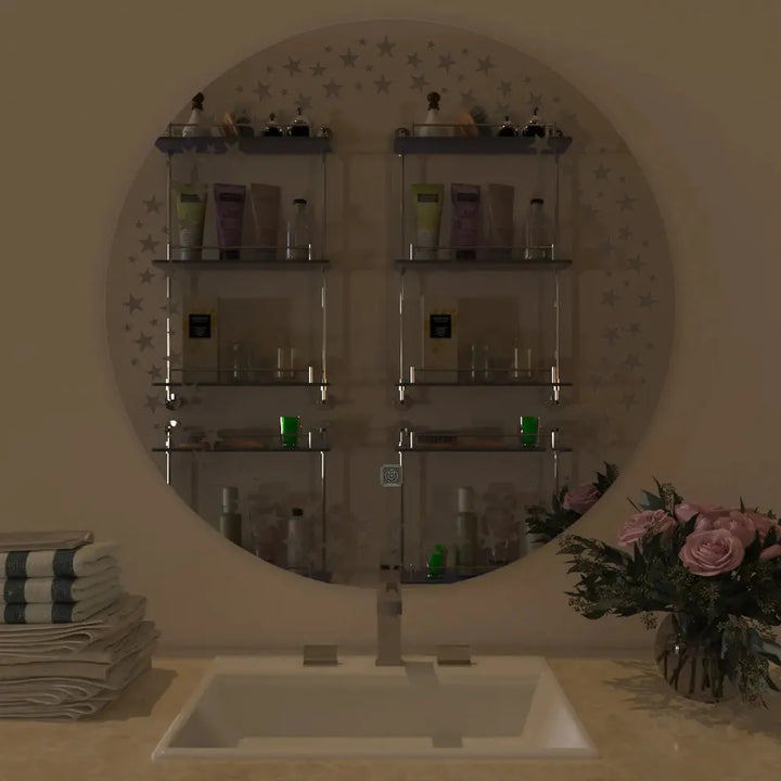 Twinkling Stars LED Bathroom Round Mirror