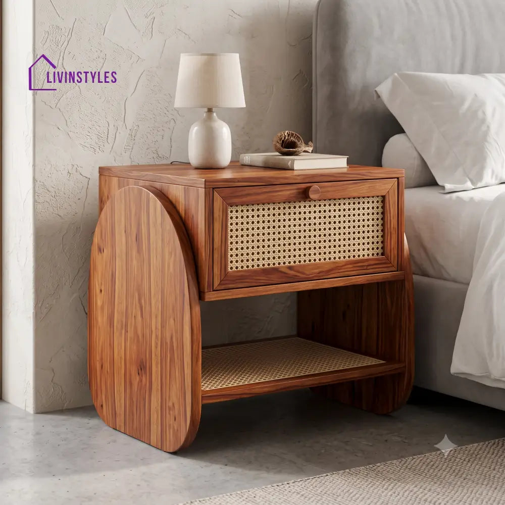 Wangari Premium Wooden Bedside Table | Side Table for Bedroom