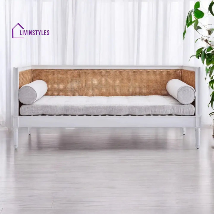 Waniya Solid Teak Wood & Rattan 3 Seater Sofa