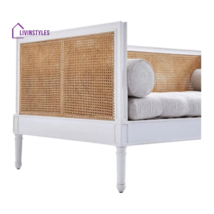 Waniya Solid Teak Wood & Rattan 3 Seater Sofa
