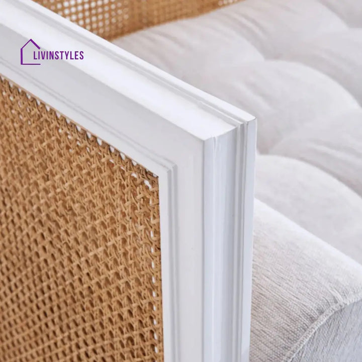 Waniya Solid Teak Wood & Rattan 3 Seater Sofa