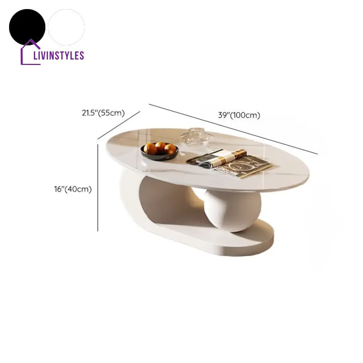 Waniya Stainless Steel Frame and Ceramic Marble Top Coffee Table For Living Room