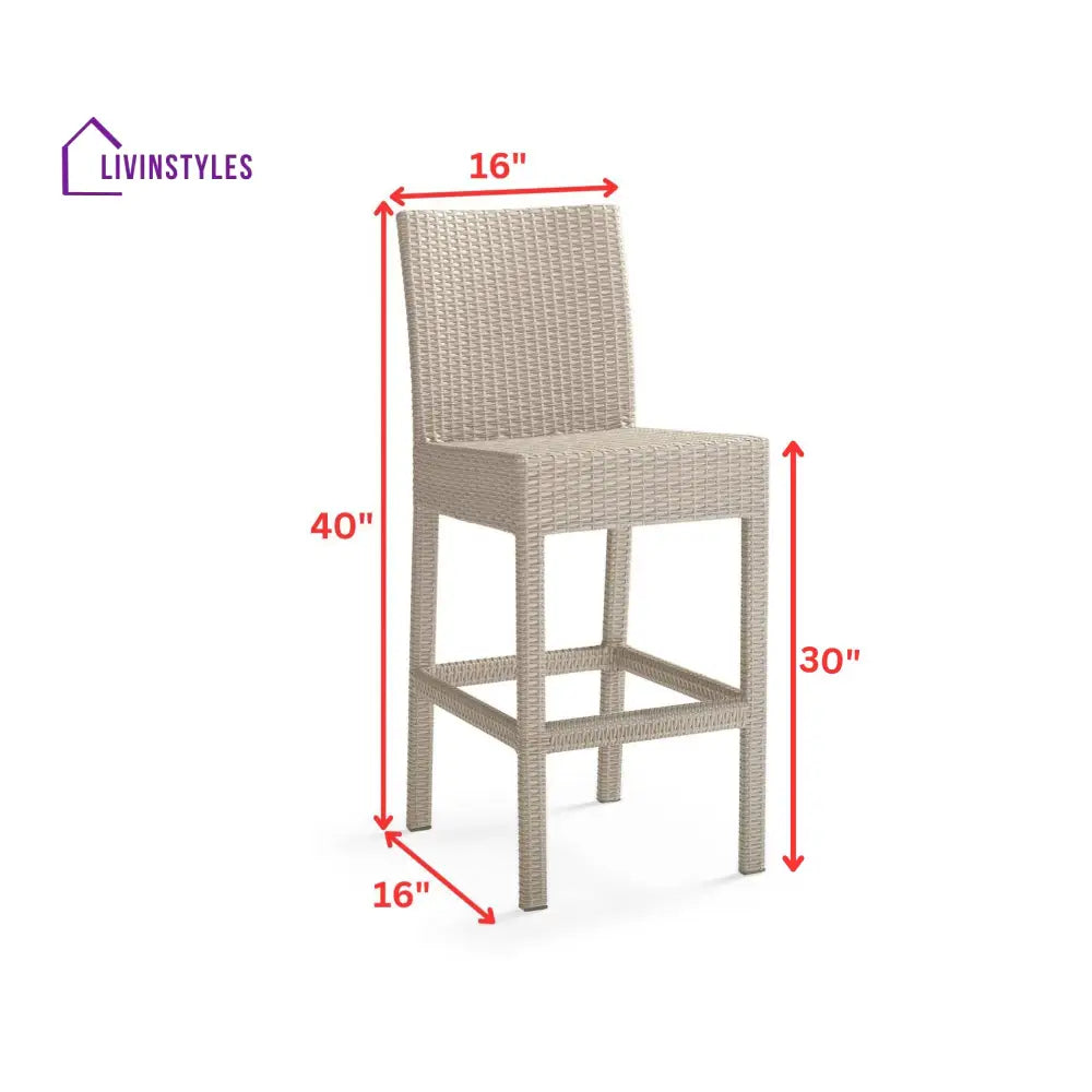 Warin Outdoor Patio Bar Sets 4 Chairs And 1 Table For Balcony (Grey) - Bar Sets