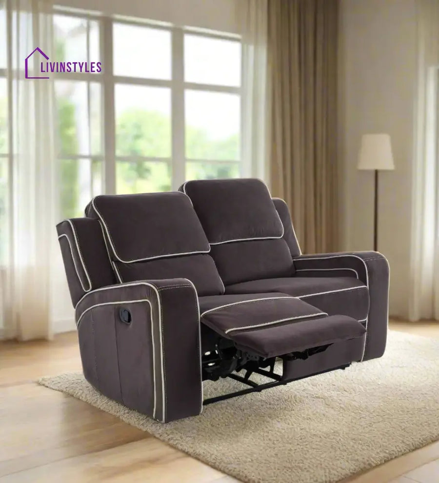 Wave Velvet 2 Seater Motorized Recliner In Mocha Brown Colour Recliner