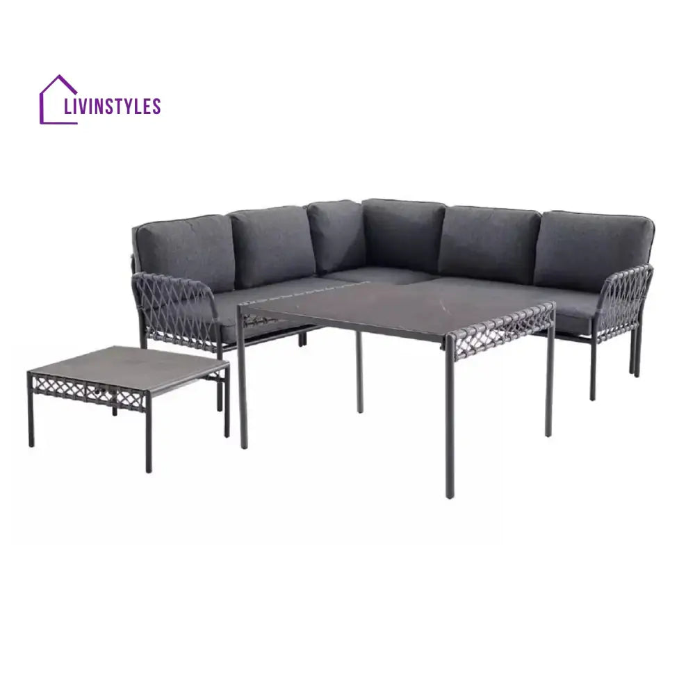 Waverly Outdoor Rope 5 Seater L-Shape Sofa - Sofa Set