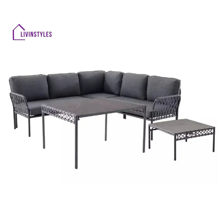 Waverly Outdoor Rope 5 Seater L-Shape Sofa - Sofa Set