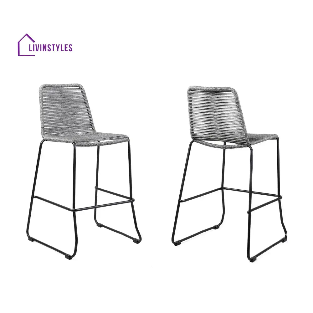 Wei 2-Piece Outdoor Rope Bar Chairs – Stylish Comfort Built to Last - Bar Chairs