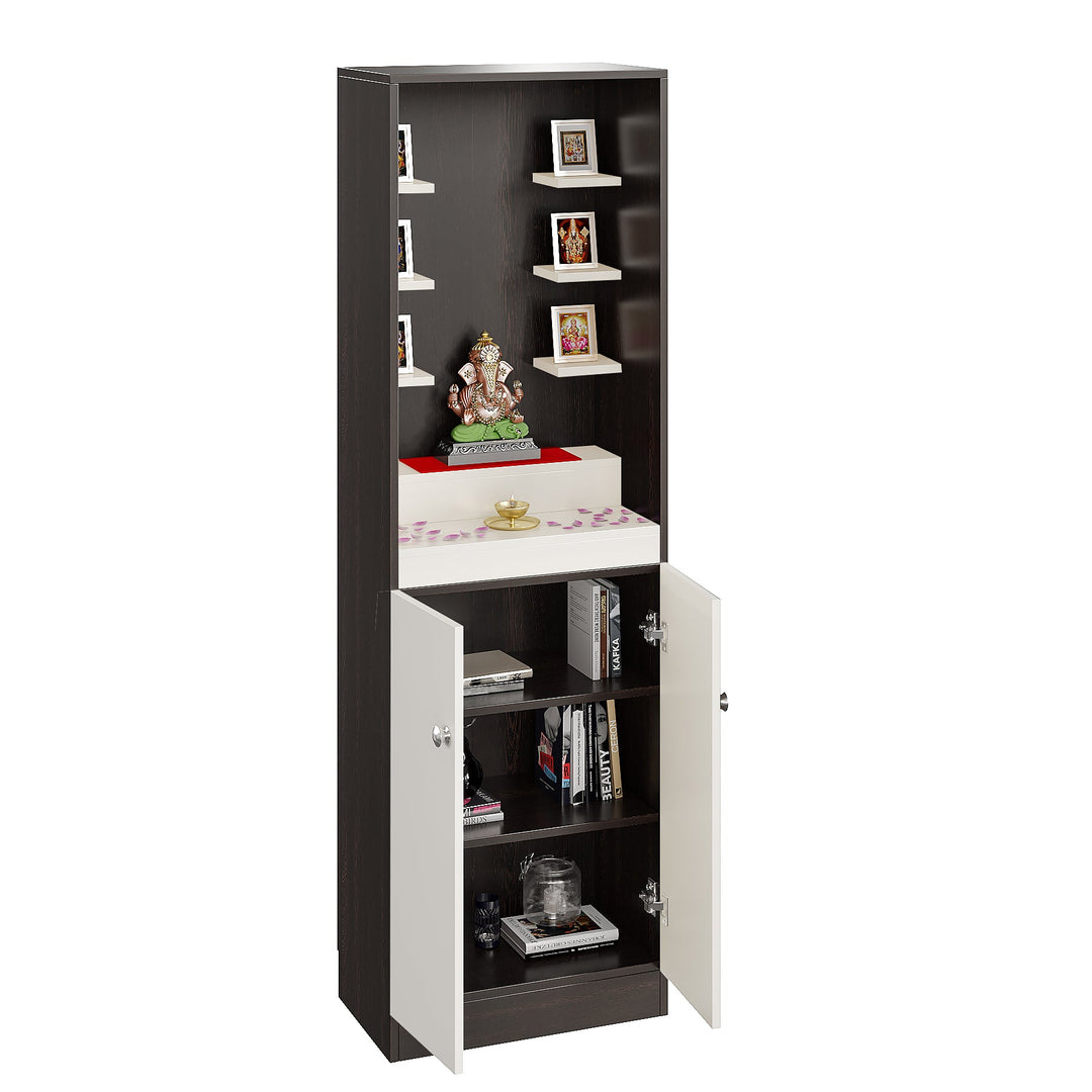Mira Engineered Wood Floor Standing Home Temple for Living Room