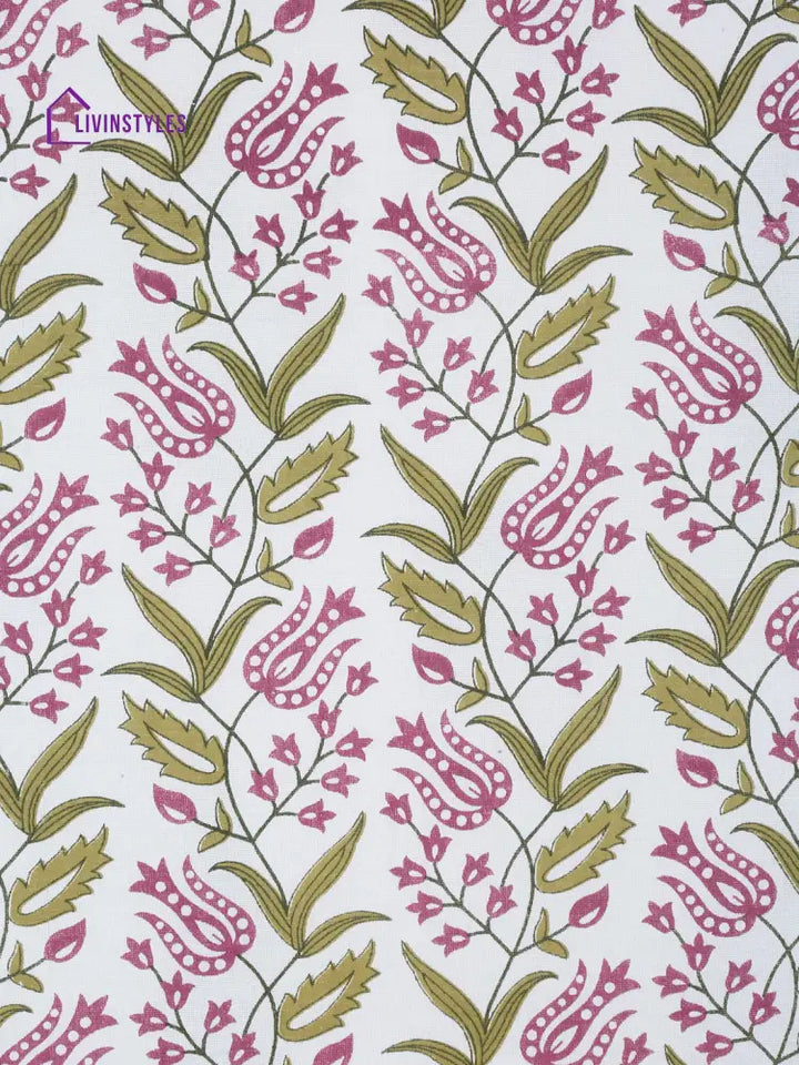 White Ethnic Printed 120 Gsm Revesible Cotton Double Bed Ac Dohar