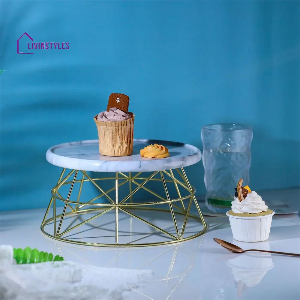 White Marble Cake Stand Stands