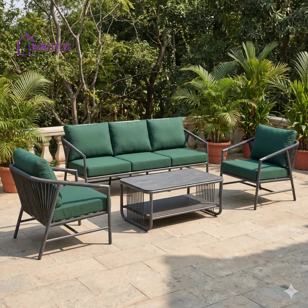 Wiktor Premium MS Frame with Powder Coated Outdoor Sofa Set with Weather Proof Fabric