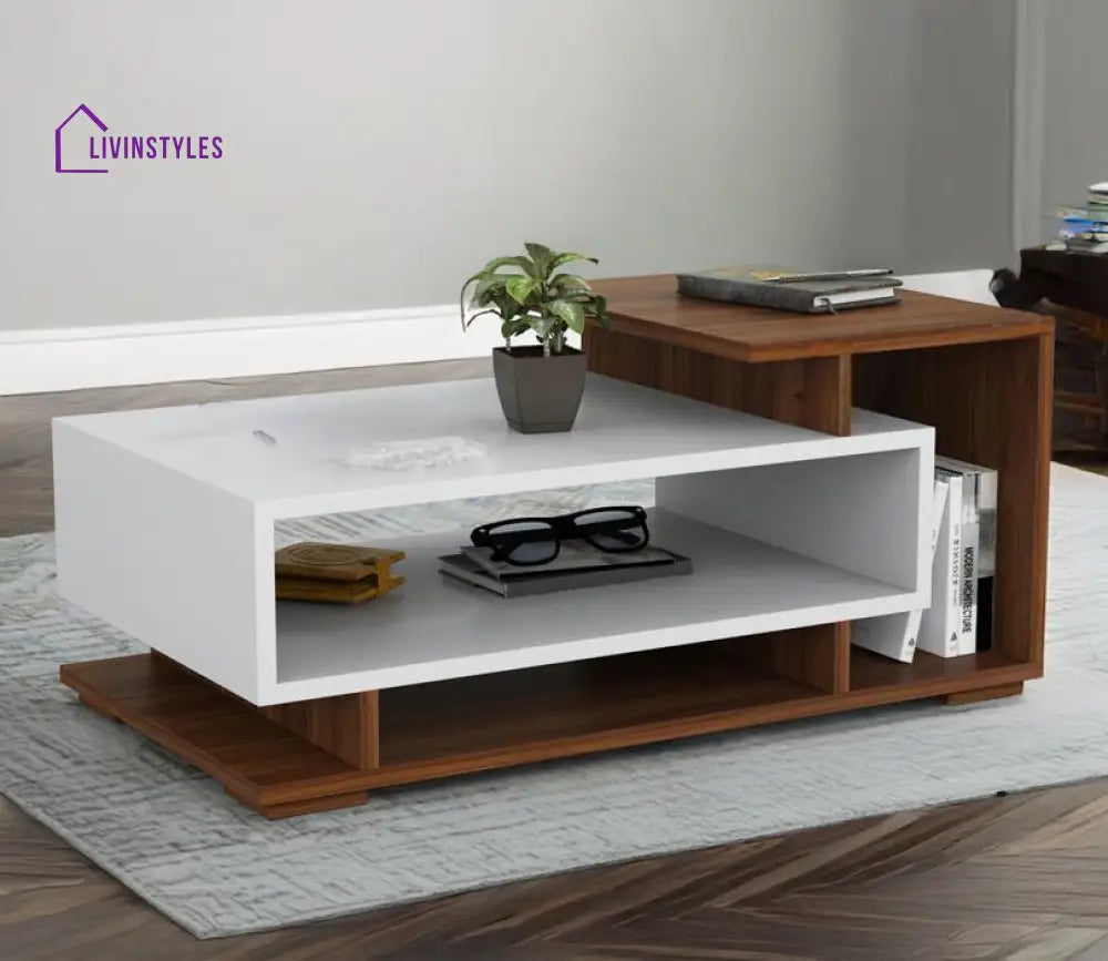 Will Wooden and White Finish Coffee and Centre Table