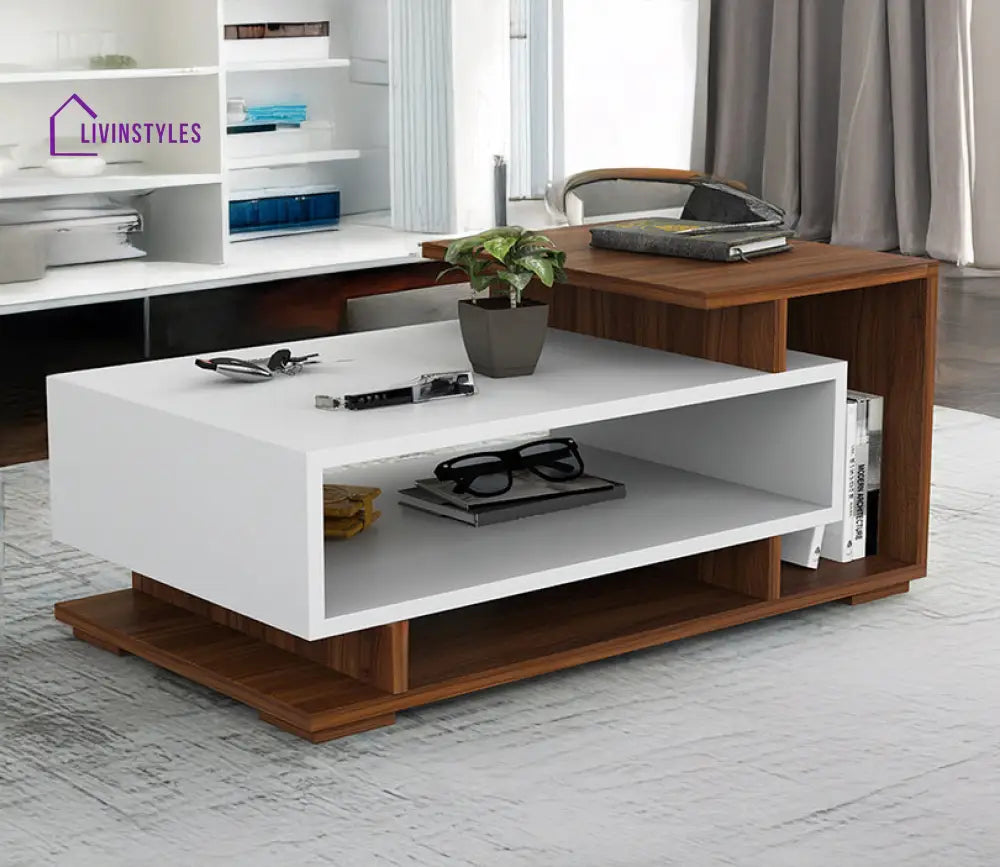 Will Wooden and White Finish Coffee and Centre Table