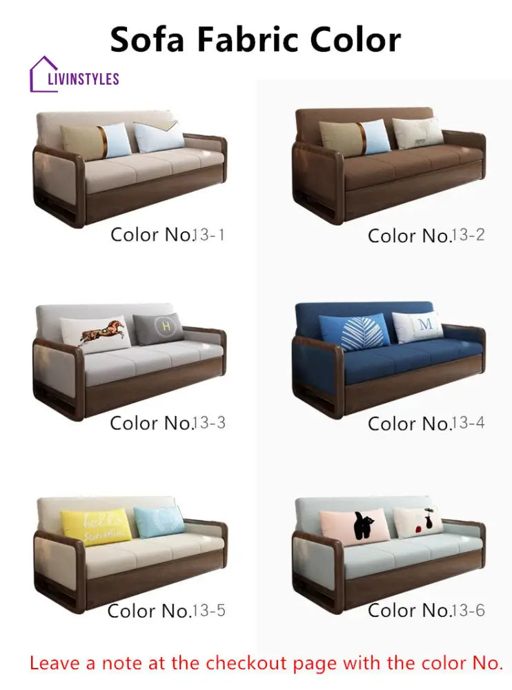 Solid Wood Armrest Sofa Bed With Underneath Storage SOFA BED