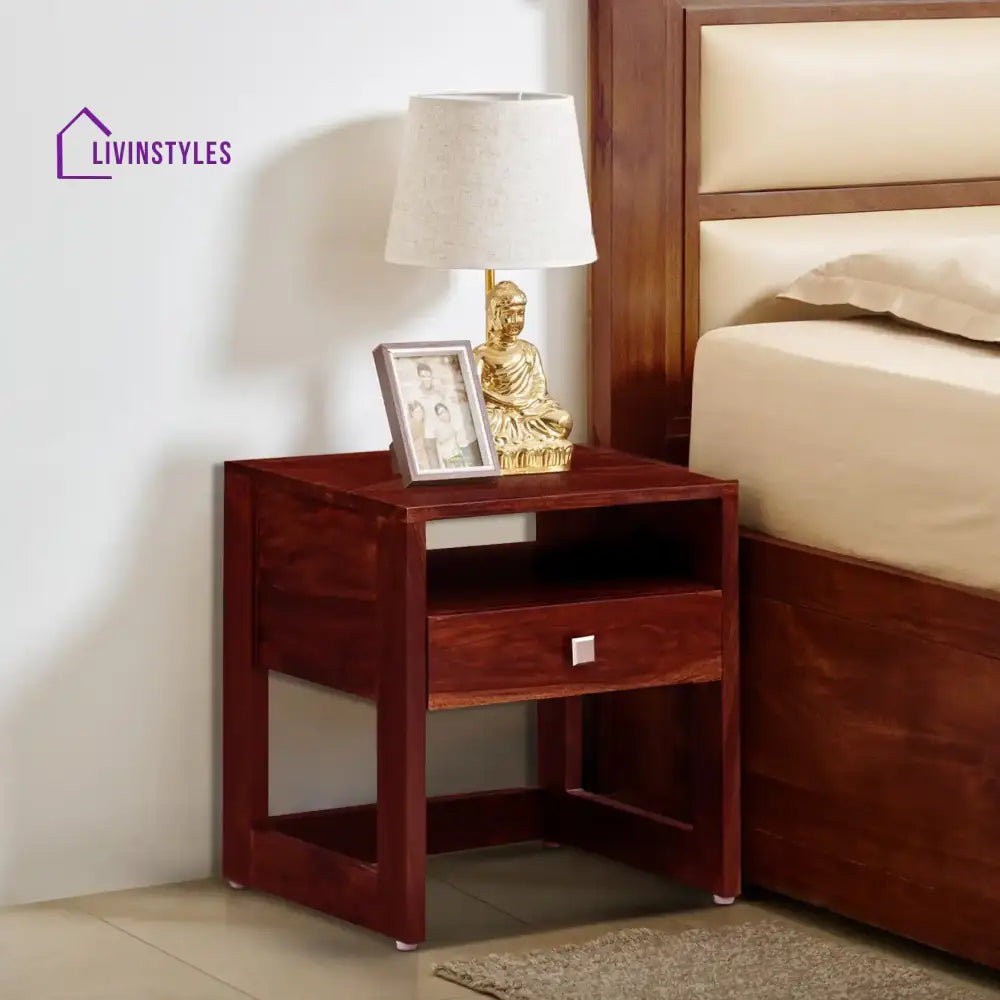 Mia Solid Sheesham Wood Bedside Tables Honey Bedroom Furniture Sets