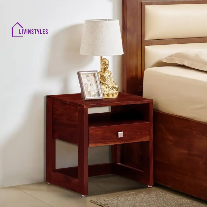 Mia Solid Sheesham Wood Bedside Tables Honey Bedroom Furniture Sets