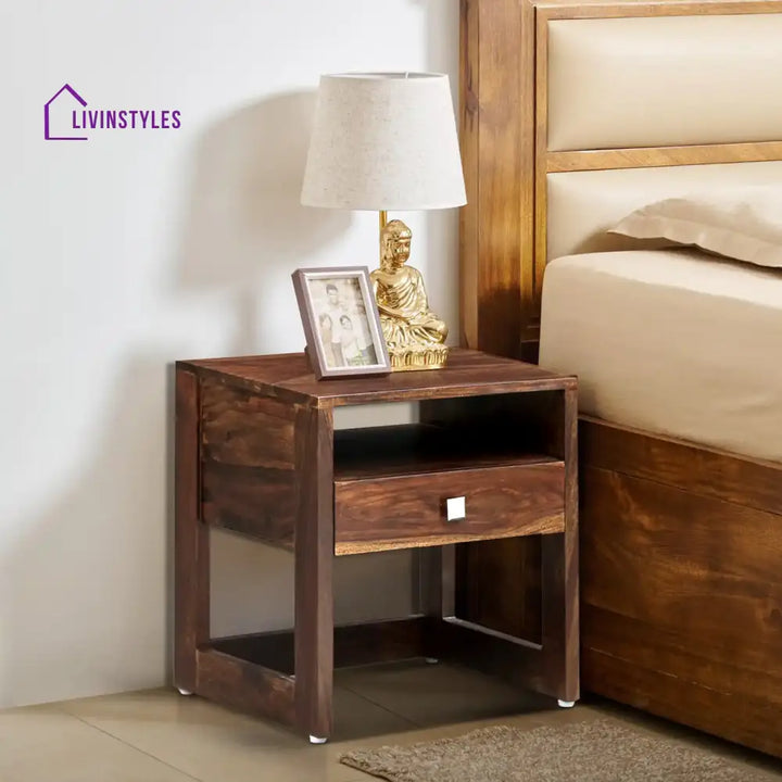 Mia Solid Sheesham Wood Bedside Tables Teak Bedroom Furniture Sets