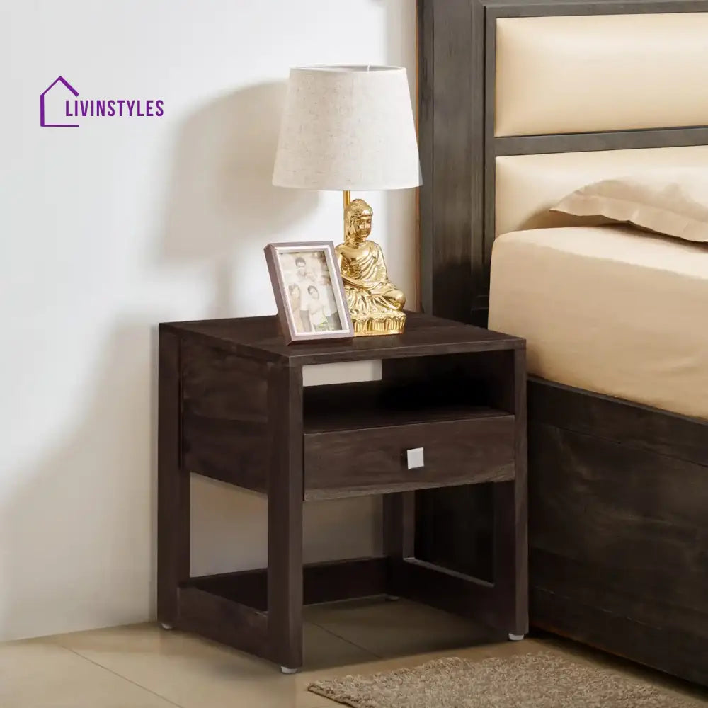 Mia Solid Sheesham Wood Bedside Tables Walnut Bedroom Furniture Sets
