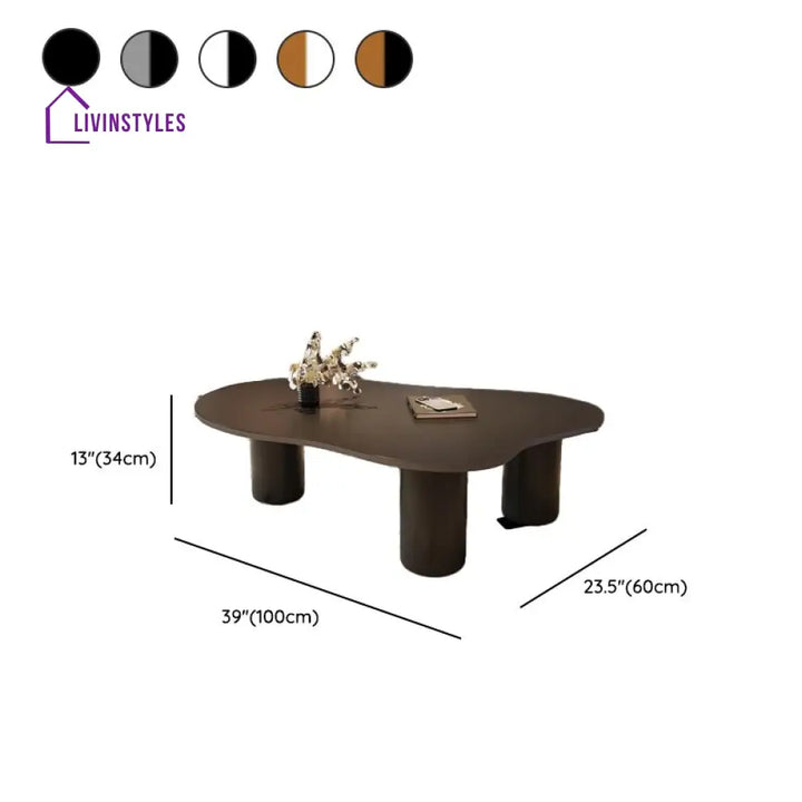 Willow Metal Base and Wooden Top Coffee Table for Living Room