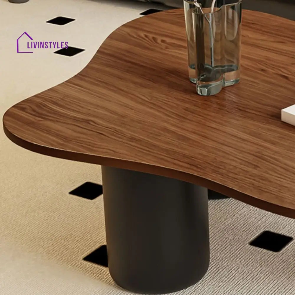 Willow Metal Base and Wooden Top Coffee Table for Living Room