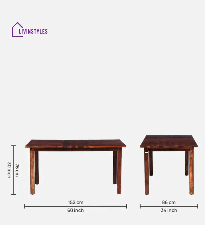 Willow Sheesham Six Seater Dining Set In Honey Finish Dinning Set